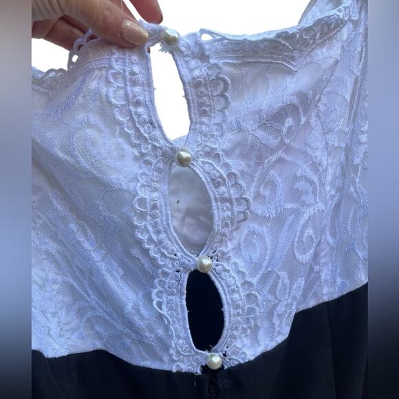 Vtg Regency Feminine Lace Off the Shoulder Bridgerton Dress Size 40 Victorian - Picture 5 of 10